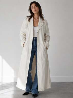 Vintage Changing Scene Cream Long Trench Coat
Z23ZJC